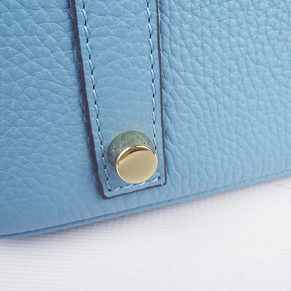 High Quality Fake Hermes Birkin 35CM Togo Leather Bag Blue 6089 - Click Image to Close